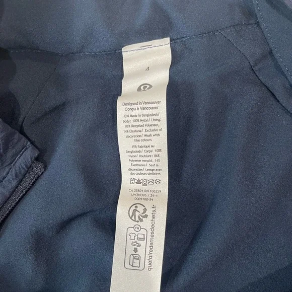 Lululemon Athletica License to Train Lightweight Jacket True Navy Size 4 - Picture 6 of 8